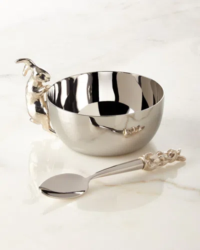 Michael Aram Bunny Silver-plated Cup With Spoon Set