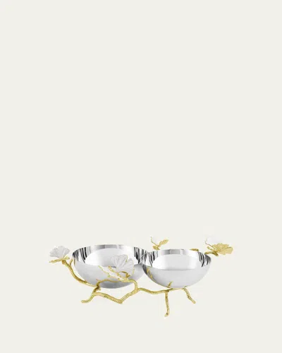 Michael Aram Butterfly Gingko Gold Double Dish In Silver