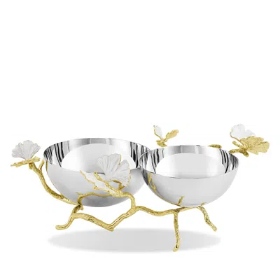 Michael Aram Butterfly Gingko Gold Tone Double Dish In Silver