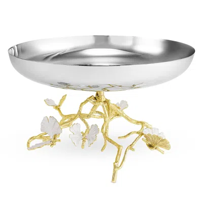 Michael Aram Butterfly Gingko Gold Tone Fruit Bowl In Silver