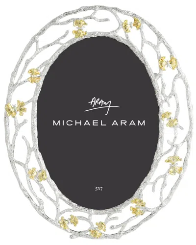 Michael Aram Butterfly Gingko Lux Oval Frame In White