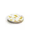 Michael Aram Butterfly Ginkgo 4 Piece Gold-tone Tidbit Plate Set In White