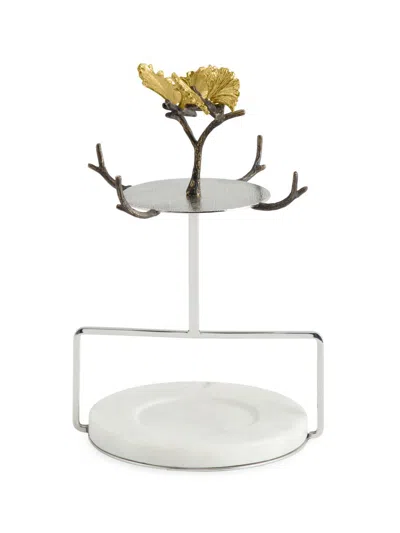 Michael Aram Butterfly Ginkgo 9-piece Teacup, Saucer, & Stand Demi Set In Multi