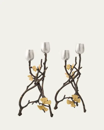 MICHAEL ARAM BUTTERFLY GINKGO CANDLEHOLDER, SET OF 2
