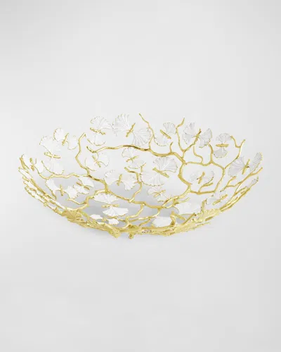 Michael Aram Butterfly Ginkgo White And Gold Centerpiece Bowl