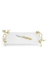 Michael Aram Butterfly Ginkgo White & Gold Cheeseboard With Spreader In White