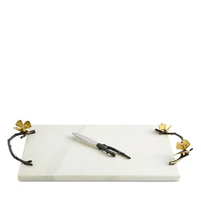 Michael Aram Butterfly Ginkgo Cheese Board With Knife In White