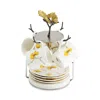 Michael Aram Butterfly Ginkgo 9-piece Teacup, Saucer, & Stand Demi Set