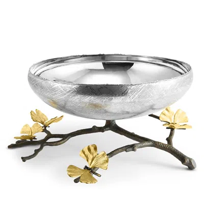 Michael Aram Butterfly Ginkgo Footed Centerpiece Bowl In Grey
