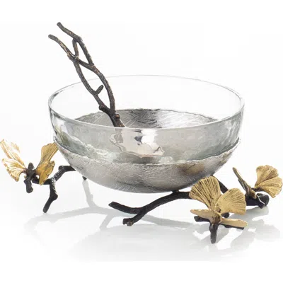 Michael Aram Butterfly Ginkgo Glass Nut Dish In Silver