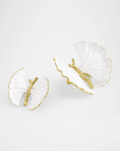 MICHAEL ARAM BUTTERFLY GINKGO GOLD DECORATIVE OBJECTS, SET OF 2