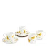 Michael Aram Butterfly Ginkgo 8-piece Teacup & Saucer Demitasse Set In White