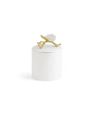 Michael Aram Butterfly Ginkgo Gold Extra Small Porcelain Canister In White