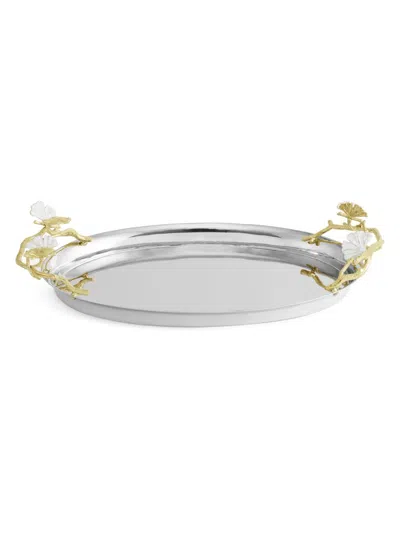 Michael Aram Butterfly Ginkgo Gold Medium Tray In Silver