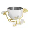 Michael Aram Butterfly Ginkgo White And Gold Nut Bowl In Silver