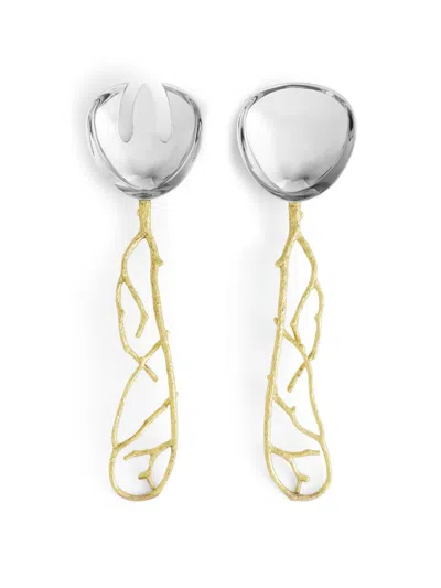 Michael Aram Butterfly Ginkgo Gold Serving Set In Silver