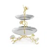 Michael Aram Butterfly Ginkgo White & Gold Two Tier Etagere