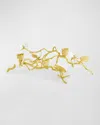 MICHAEL ARAM BUTTERFLY GINKGO WHITE AND GOLD LOW CANDLEHOLDERS