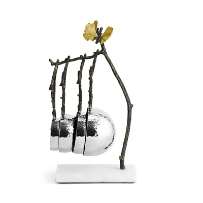 Michael Aram Butterfly Ginkgo Measuring Cup Set In Silver/gold