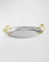 Michael Aram Butterfly Ginkgo White And Gold Medium Tray In White And Gold