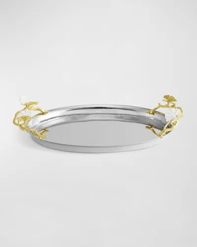 Michael Aram Butterfly Ginkgo White And Gold Medium Tray