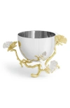 Michael Aram Butterfly Ginkgo White And Gold Nut Bowl In Silver