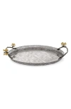 Michael Aram Butterfly Ginkgo Oval Tray In Gray