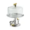 Michael Aram Butterfly Ginkgo Pastry Dish With Dome In Silver