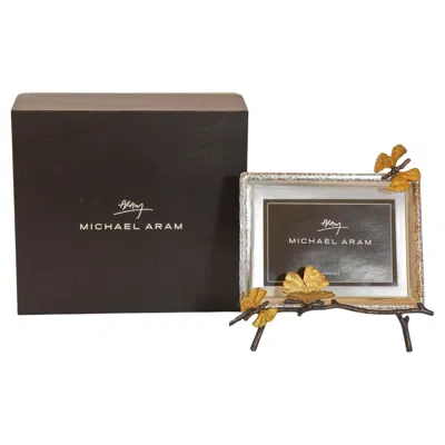 Pre-owned Michael Aram Butterfly Ginkgo Photo Frame, Cast Bronze, India, 1999 In Gold
