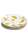 Michael Aram Butterfly Ginkgo Set Of 4 Tidbit Plates In White