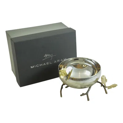 Pre-owned Michael Aram Butterfly Ginkgo Silver Bowl, Hand-crafted In India