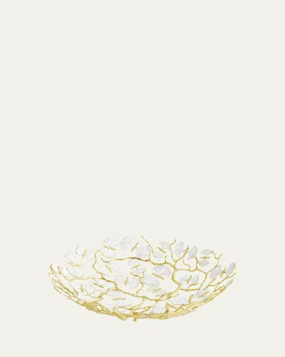 MICHAEL ARAM BUTTERFLY GINKGO WHITE & GOLD CENTERPIECE BOWL