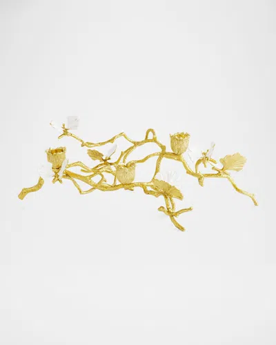 Michael Aram Butterfly Ginkgo White & Gold Low Candleholders