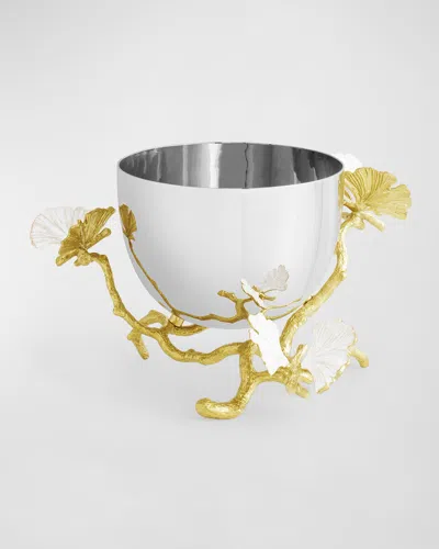 Michael Aram Butterfly Ginkgo White And Gold Nut Bowl In Metallic