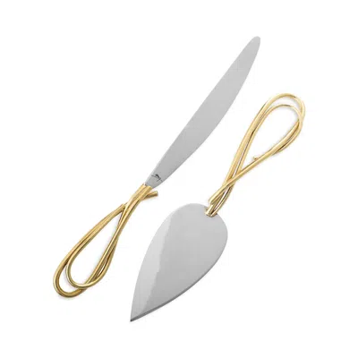 MICHAEL ARAM CALLA LILY CAKE KNIFE AND SERVER SET