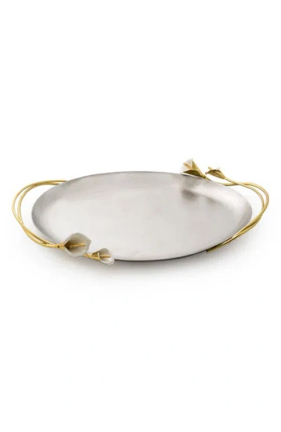 Michael Aram Calla Lily Oval Serving Tray In Silver
