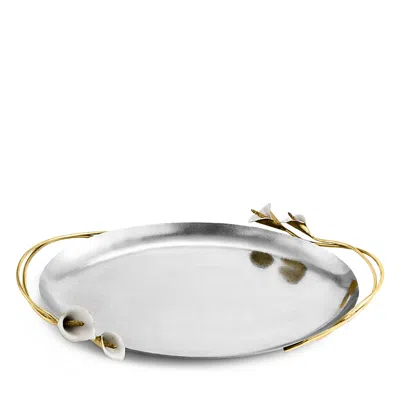 Michael Aram Calla Lily Oval Tray In Gold