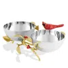 Michael Aram Cardinal Double Bowl In Silver