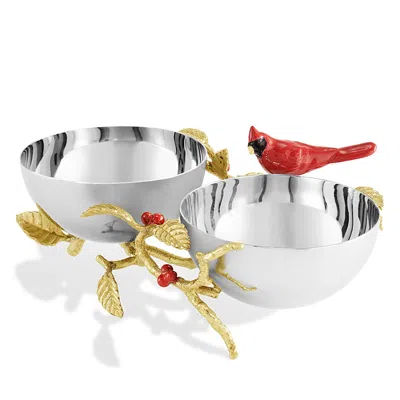 Michael Aram Cardinal Double Bowl In Silver