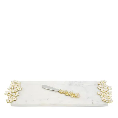 Michael Aram Cherry Blossom Small Cheese Board With Knife In White