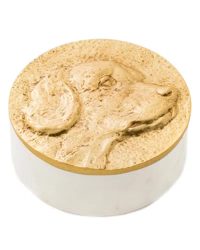 Michael Aram Chinese Zodiac Dog Box In Gold