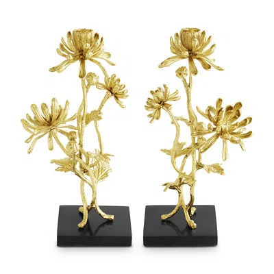 MICHAEL ARAM DAHLIA TALL CANDLEHOLDERS, SET OF 2