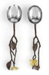 Michael Aram Dogwood Set Of 2 Serving Utensils In Metallic