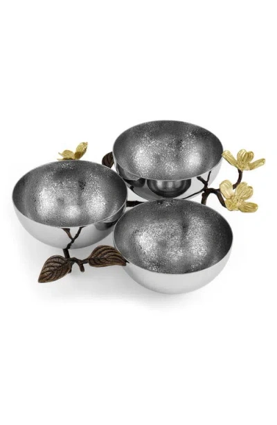 Michael Aram Dogwood Set Of 3 Serving Bowls In Silver