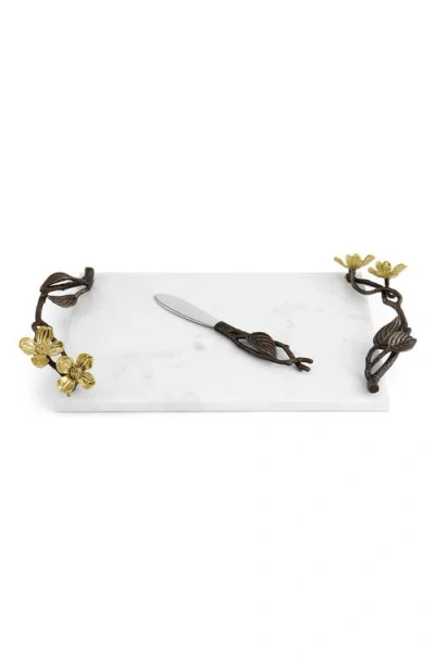 Michael Aram Dogwood Small Cheeseboard & Knife Set In Multi