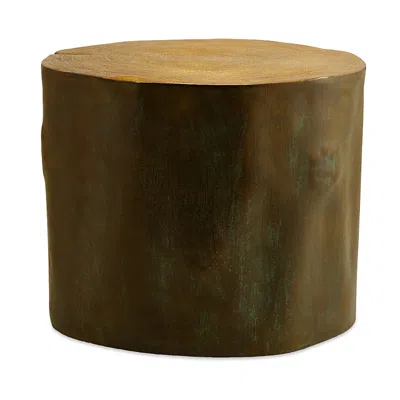 Michael Aram Etched Large Stool In Brown