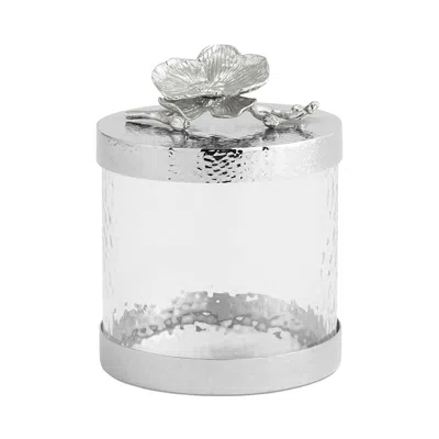 Michael Aram Extra Small White Orchid Canister In Silver