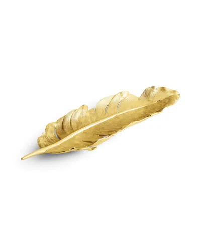 Michael Aram Feather Tray In Gold