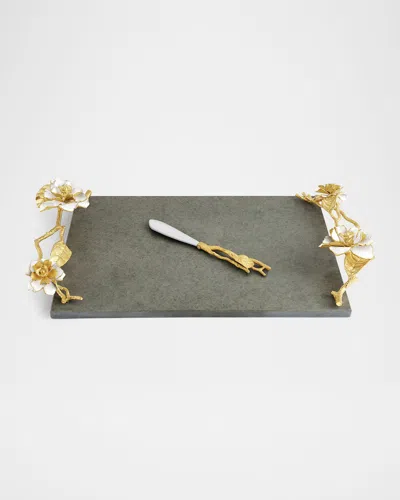Michael Aram Gardenia Cheeseboard With Knife In Gray