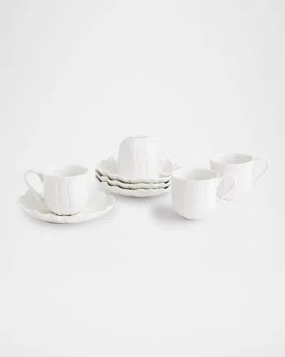Michael Aram Gardenia Demitasse Set, Service For 4 In White